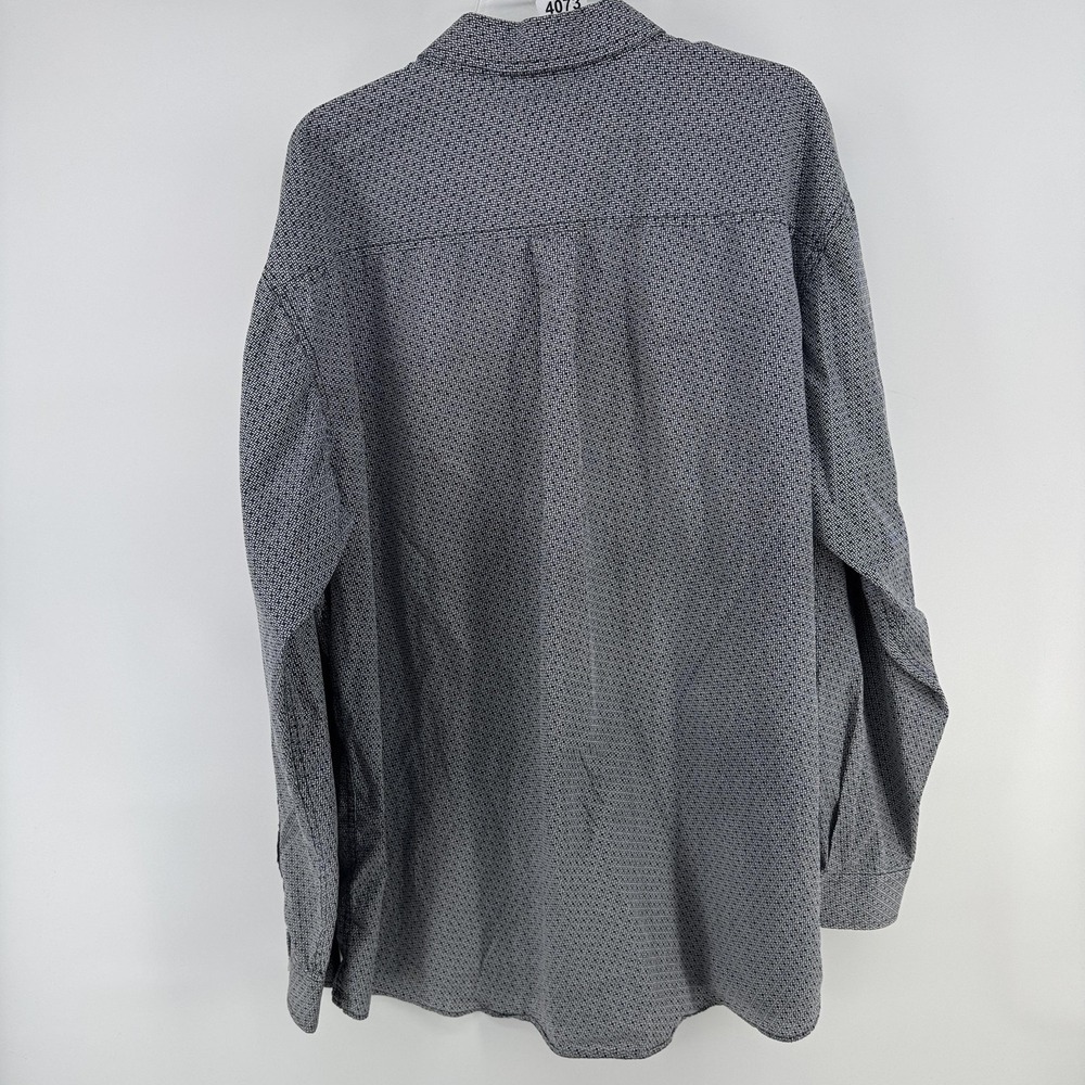 Cinch Shirt Mens 2XL Gray Geometric Embroidered Pocket Button Up Long Sleeve - Picture 7 of 8